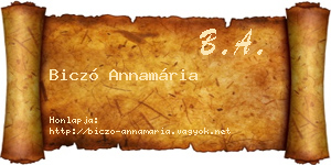 Biczó Annamária névjegykártya